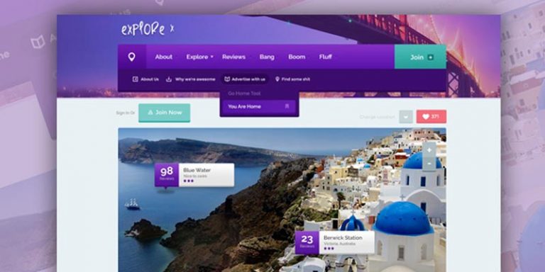 Explore: A free travel website psd