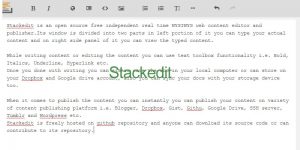 Stackedit is a free content editing and publishing web app