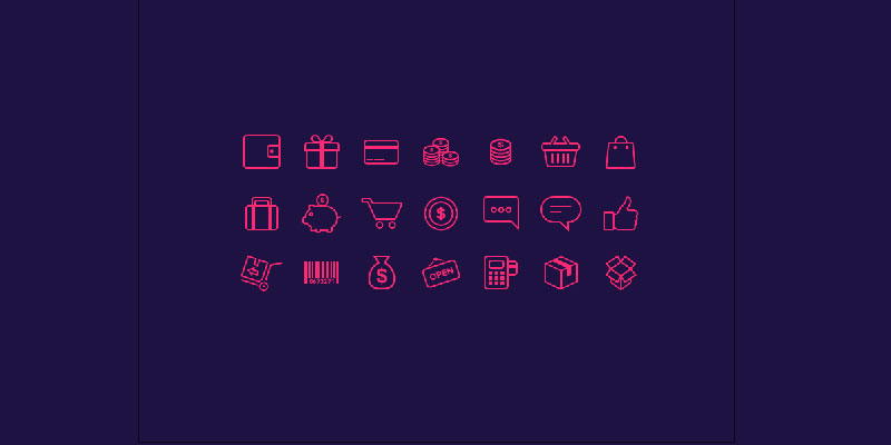 Free e-commerce icons by dribble in psd format