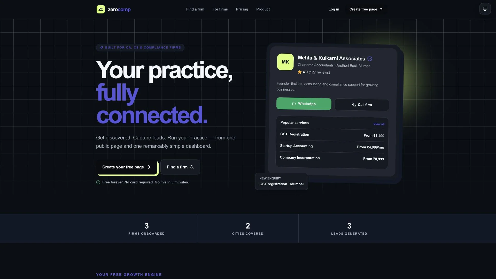 ZeroComp live website preview