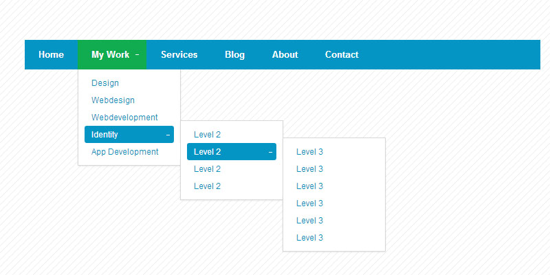 Simple minimalistic Css 3 multilevel navigation