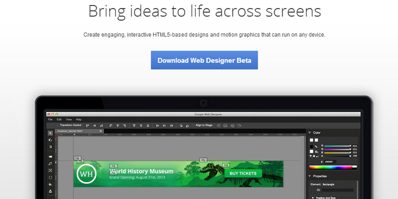 Download Google web designer tool