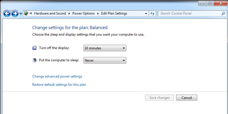 How to change sleep mode timings in Windows 7