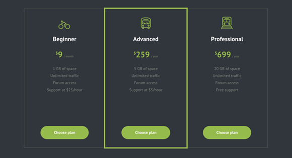 Pricing Tables Inspirations